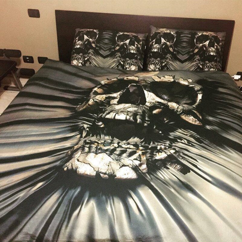 3d Sugar Skull Duvet Cover with Pillowcases Skull Luxury Bedding