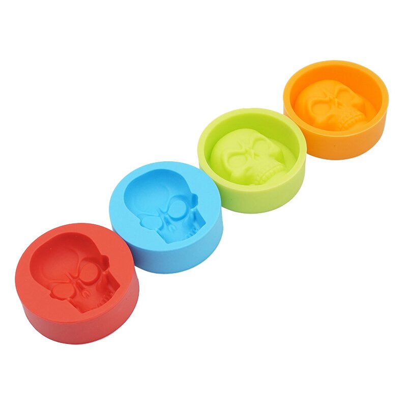 1PC silicone skull ice mold muffin cup cake mold kitchen accessories silicone rubber chocolate candy fondant cake baking tools