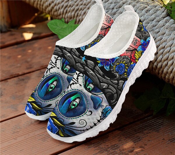 Flats Women Sneakers Casual Summer Skull