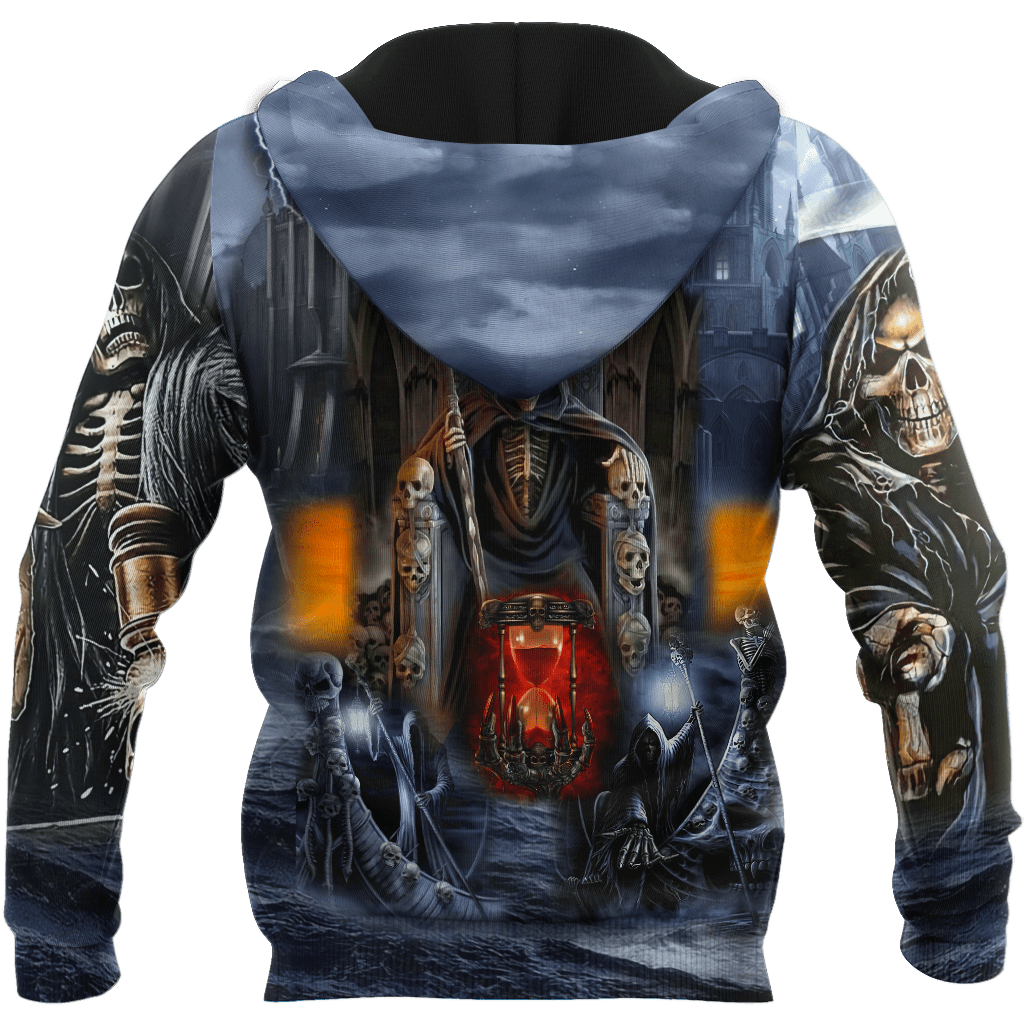 Reaper Skull Satanic 3D Printing Autumn Fashion Mens Hoodie Unisex Hooded sweatshirt Streetwear Casual Jacket Tracksuit