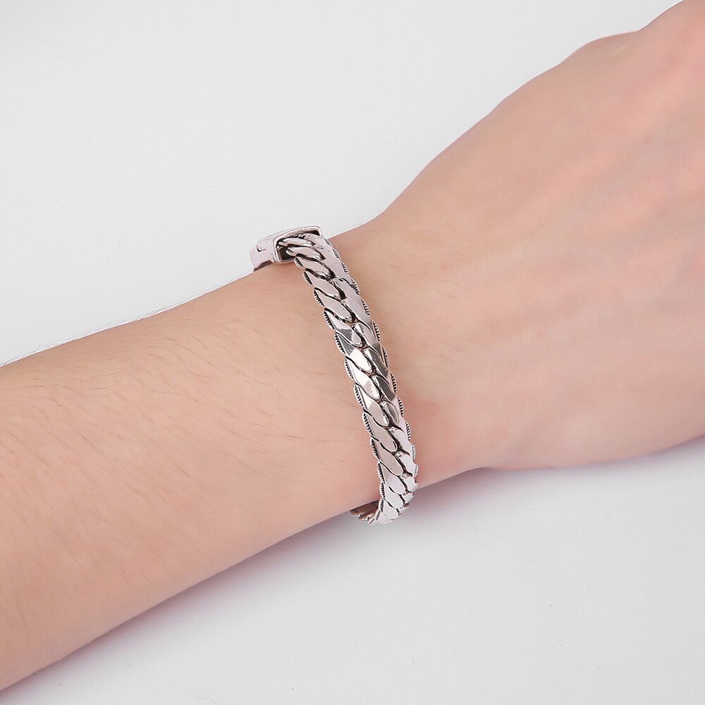 Fashion Biker Womens Ancient Silver color Bracelet Chain