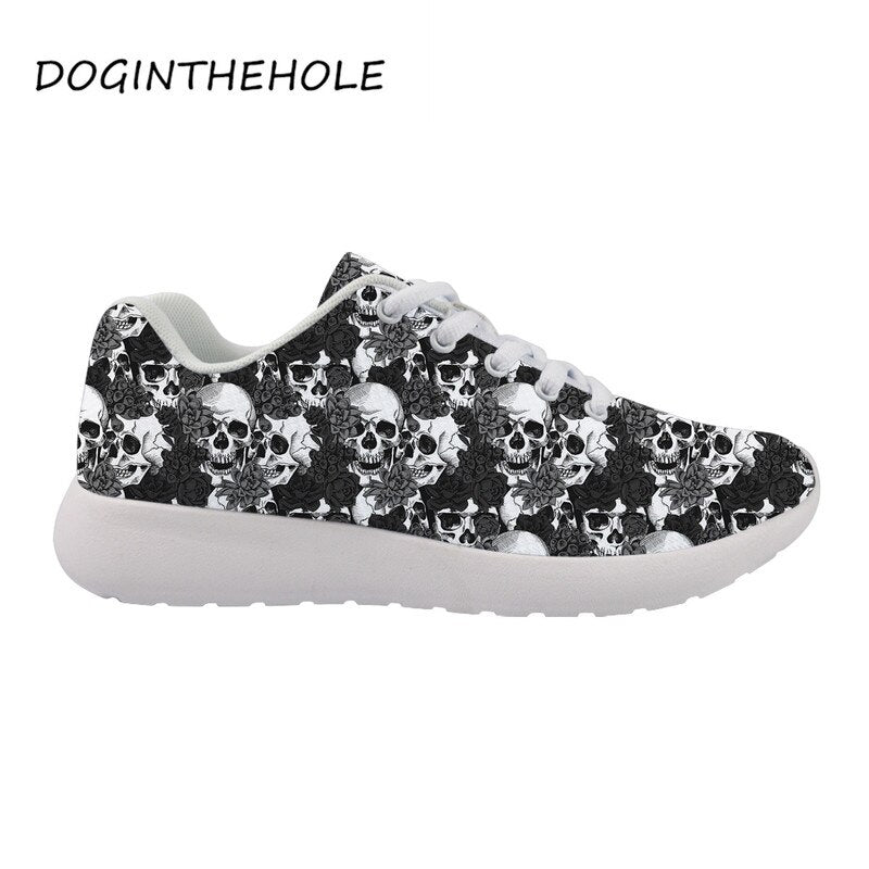 Sneakers Skull Printing Casual Women Flats Shoes