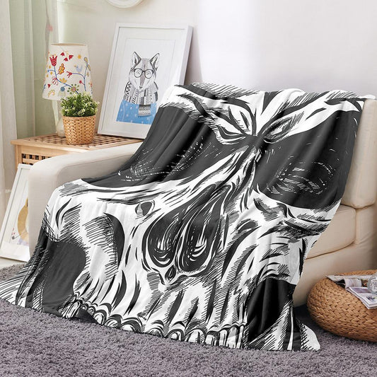 Horror Skull Blankets Warm Soft Plush Blanket for Couch Bed Travel