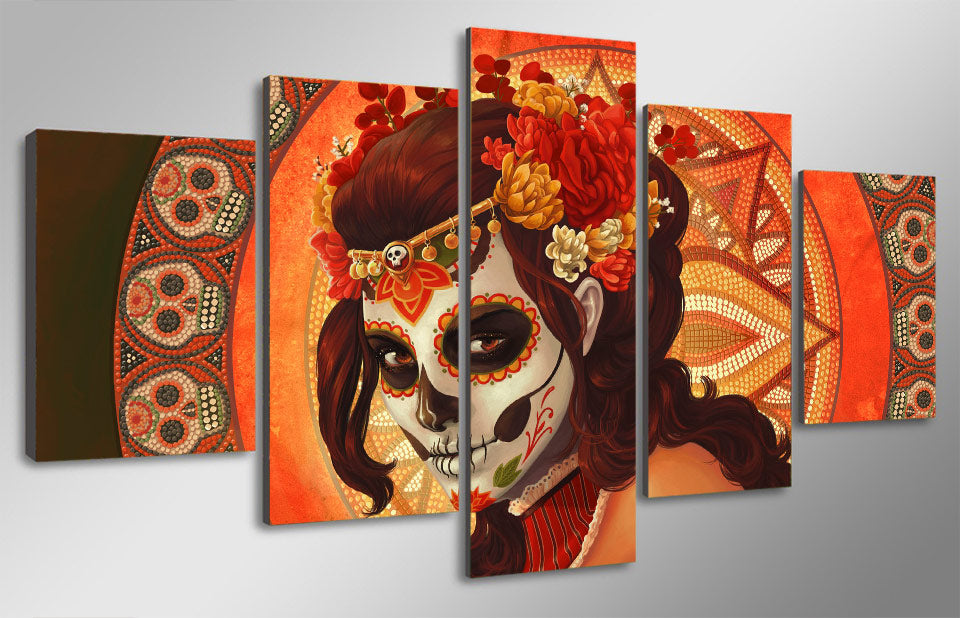 HD Printed Day of the Dead Face Group Painting room decor print picture canvas decoration