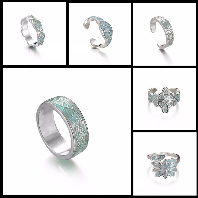 Punk Luminos Ring For Women Adjusted Geometric Mayan Mysterious Luminous Fluorescent Glowing Rings Stoneanel Feminino