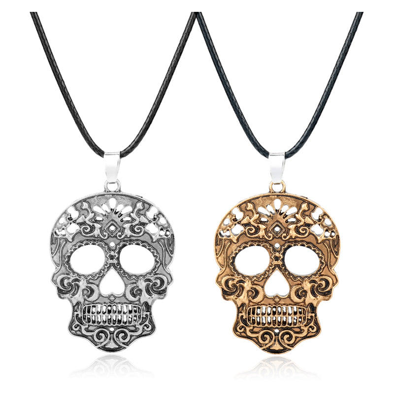 HOT Whimsical Hip Hop Skull Pendant Celebrate Mexican Day of the Dead Halloween Acrylic Sugar Long Chain Skull MEN Necklace Gift