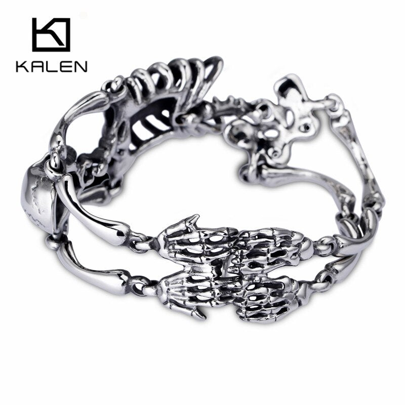 Punk Rock Gothic Stainless Steel Skull Body Bracelet