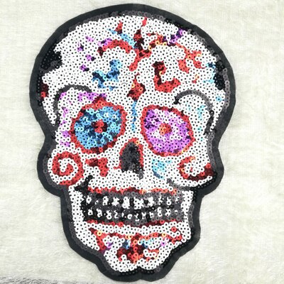 1PCS Hot Big Patches Shine Sequin 3D Sticker Stickers Wings Rose Embroidery Motif Applique Garment Kids Women