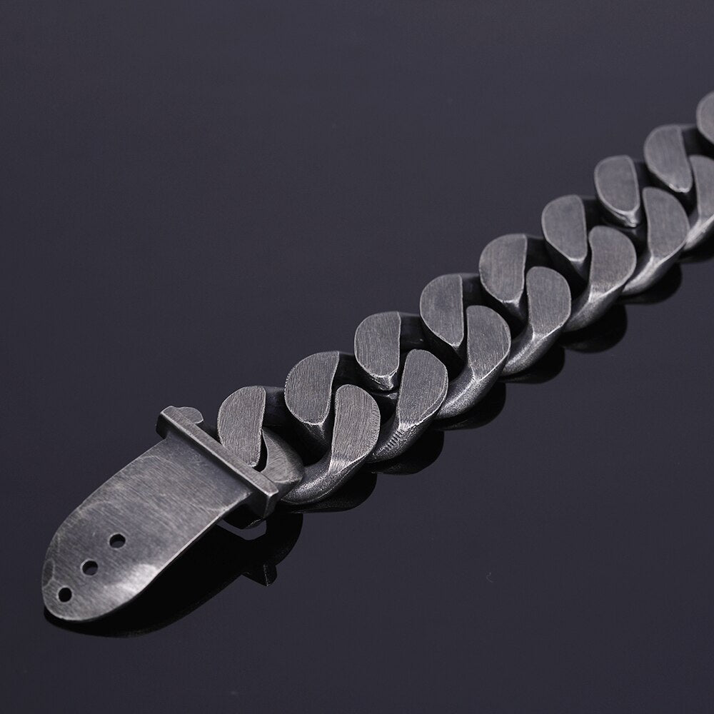 24MM Wide Friendship Mens Bracelets 2020 Heavy Black Stainless Steel