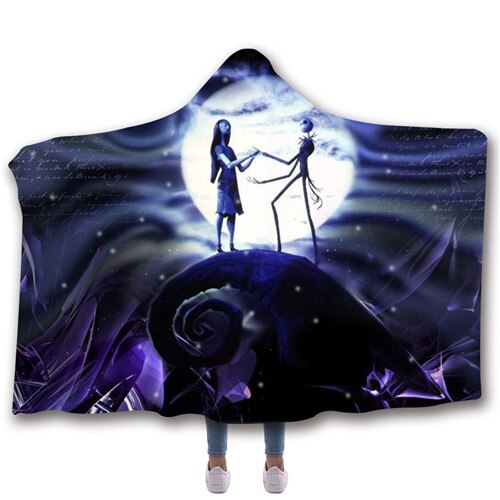 The Nightmare Before Christmas Jack Skull Printed Hooded Wearable Blanket