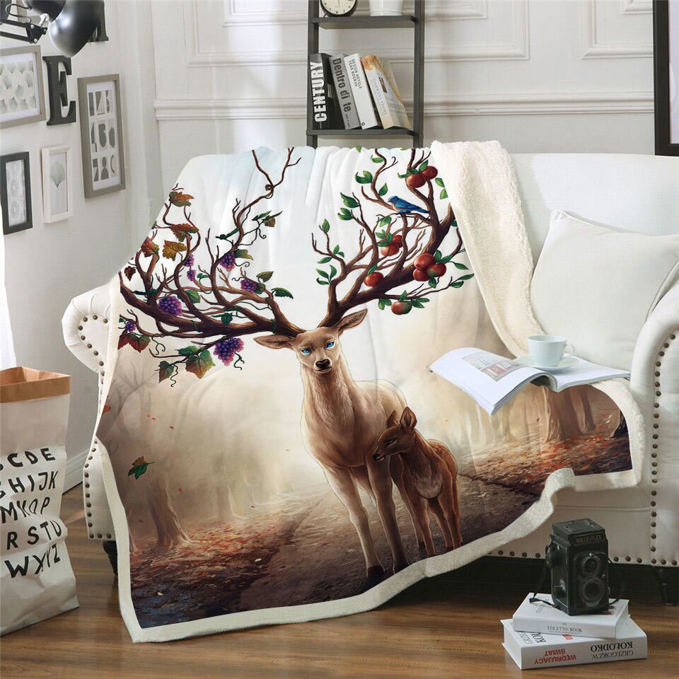 3D Punisher Skull Printed Velvet Plush Throw Blanket Bedspread