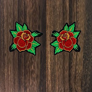 1set Large Bird Flower Patches Sword Love Heart Skull Applique Sew on Iron on Stickers for Dress Clothes Garment Accessories