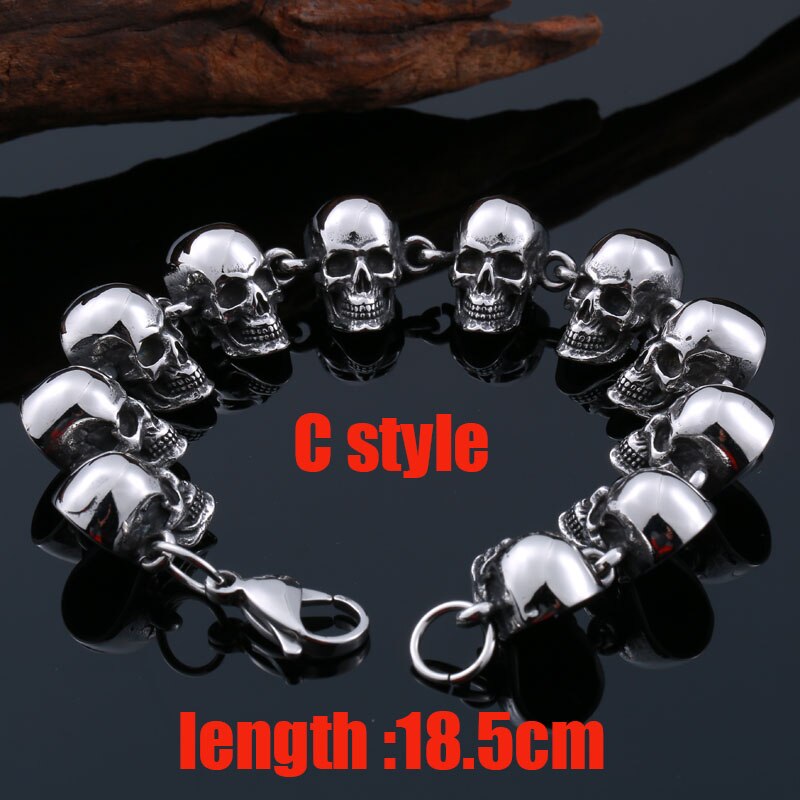 Stainless Steel bracelet punk skull Bracelet For Vintage Cool Dragon Style