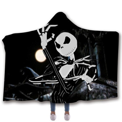 The Nightmare Before Christmas Jack Skull Printed Hooded Wearable Blanket