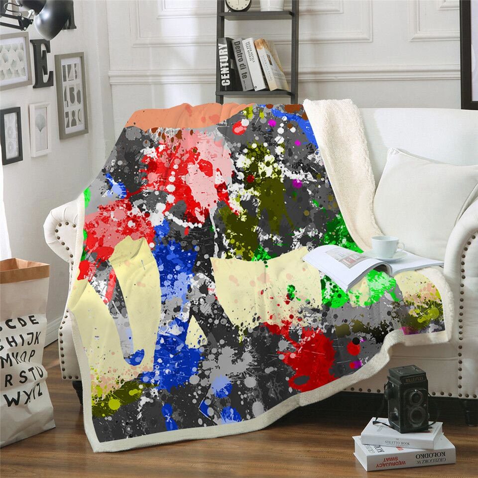 3D Punisher Skull Printed Velvet Plush Throw Blanket Bedspread