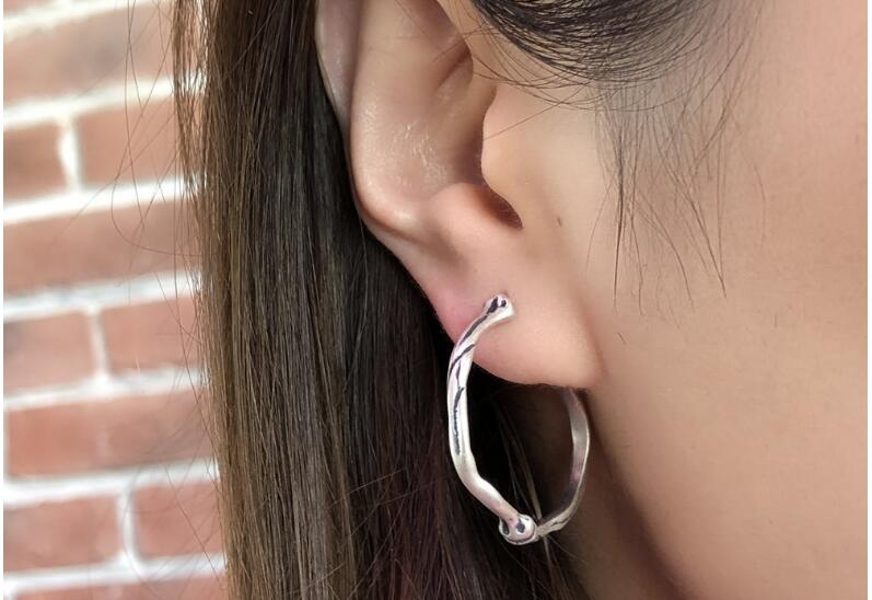 Personality 100% Pure 925 Sterling Silver Circle Round Hoop Earrings