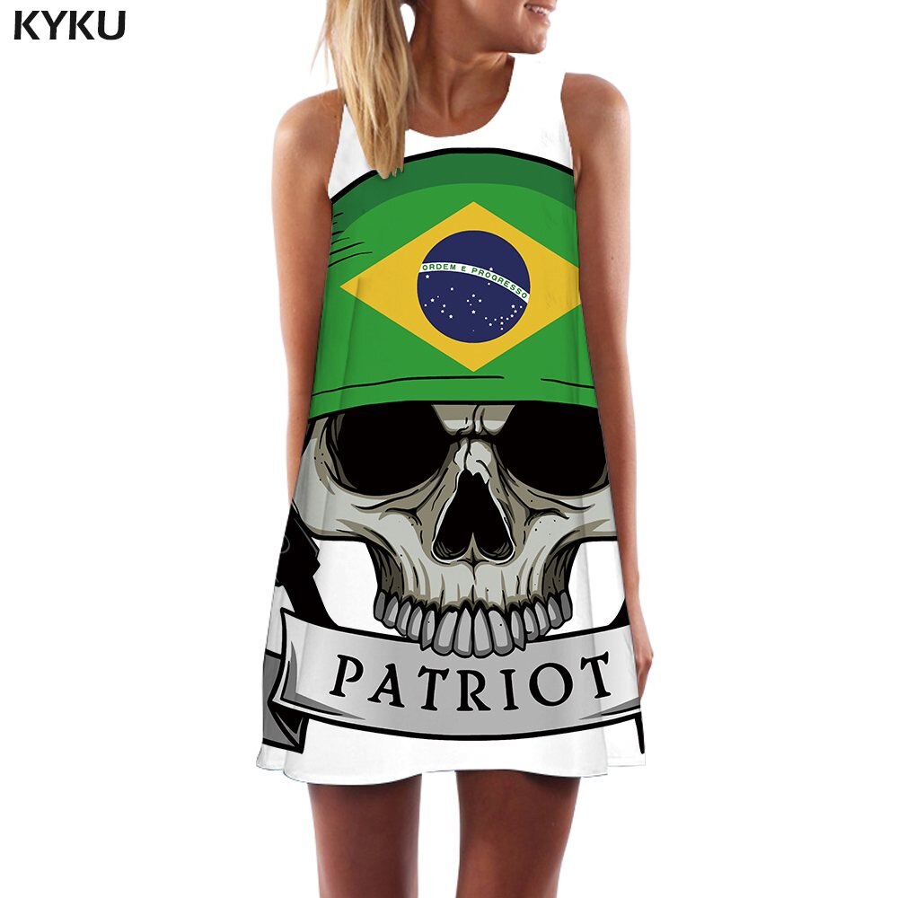 Skull Dress Women Band Party Music Sexy Metal Beach Cosplay