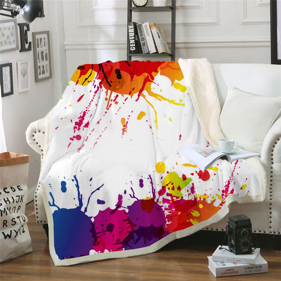 3D Punisher Skull Printed Velvet Plush Throw Blanket Bedspread