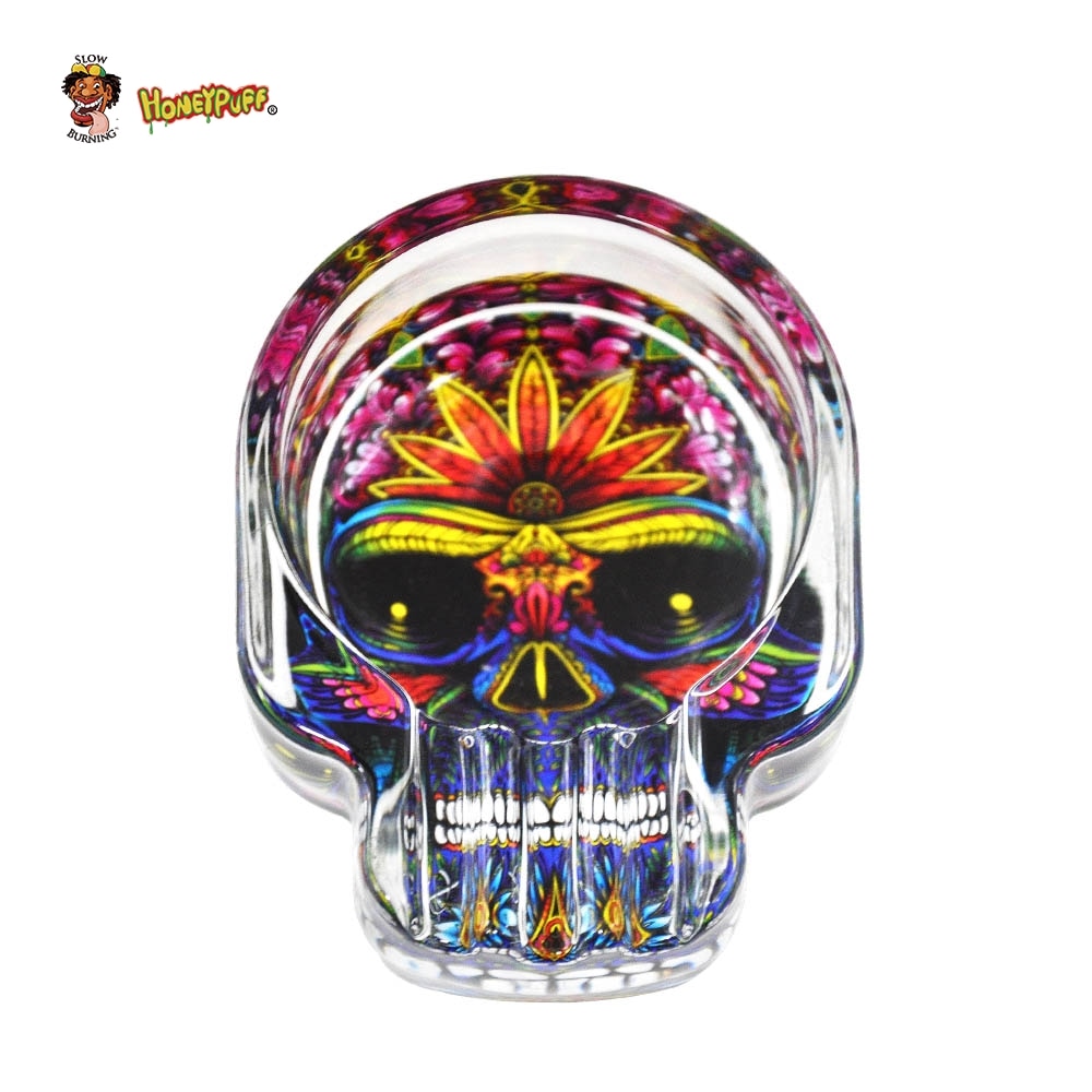 Handmade Sugar Skull Glass Ashtray