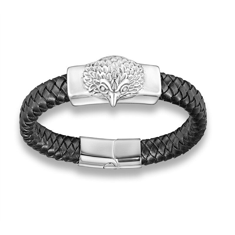 New PunkStyle Geunine Leather Buddha Charm bracelet
