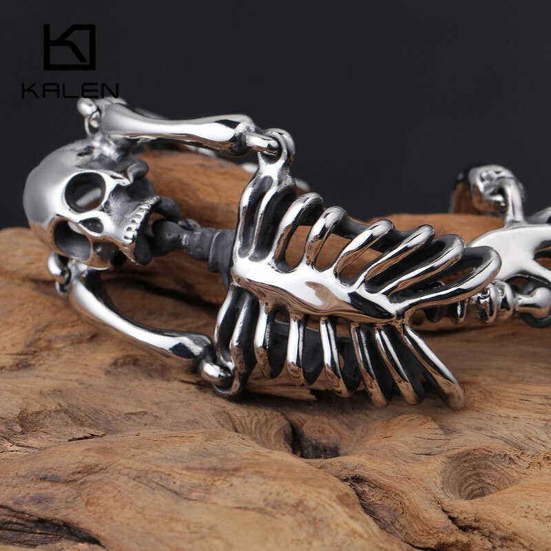 Punk Rock Gothic Stainless Steel Skull Body Bracelet