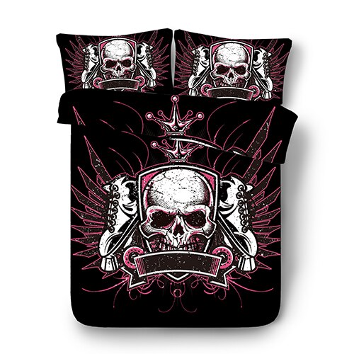 3D Print Sugar skull Bedding Sets Duvet Cover Bed Set Bohemian Print Black