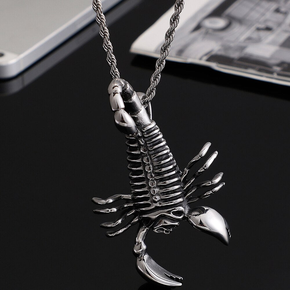 Hiphop Stainless Steel Scorpion Pendants Necklaces