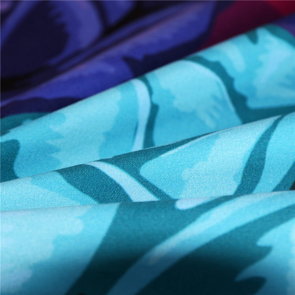 Sugar Skull Bedding Set Rose Floral Duvet Cover Set Gothic Bedclothes Colorful