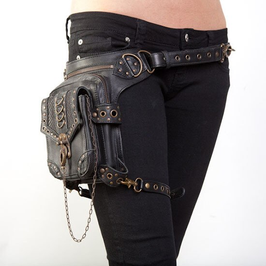 Lady Pockets Skulls Messenger Bag Punk Mujer Femme Women