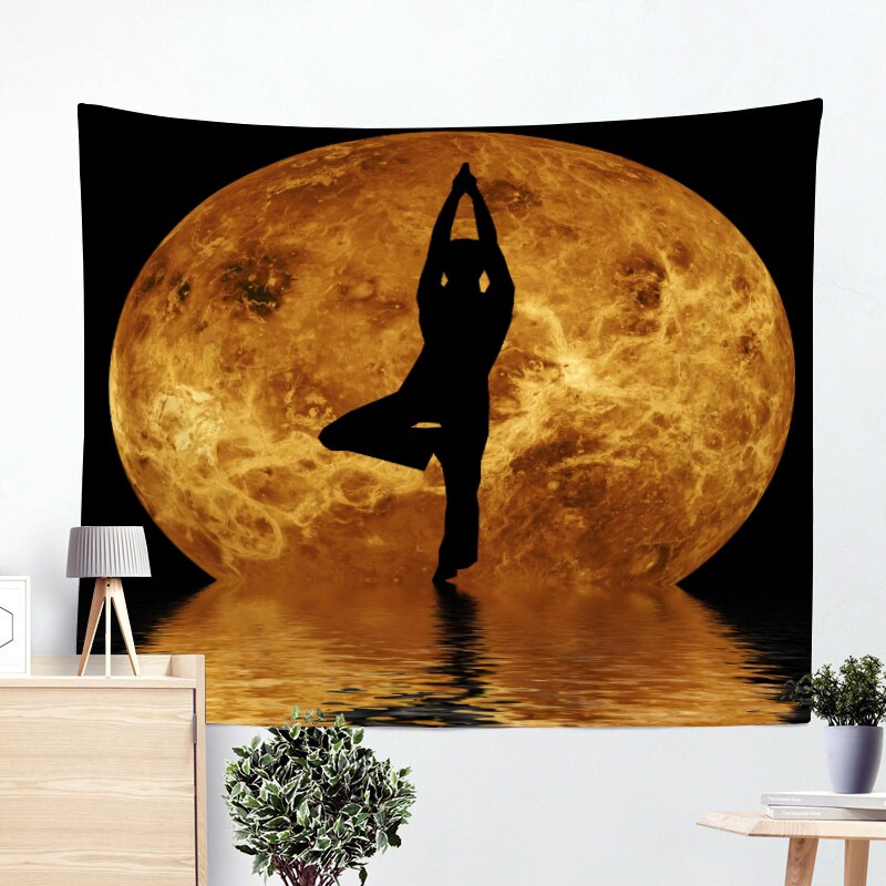 Yoga Buddha Wall Tapestry Sugar Skulls Tapestry Galaxy Customized Pillow