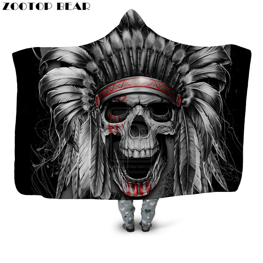 Color Butterfly Hooded Blanket Anime Bedding Brand Casual Fashion Skull