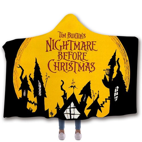 The Nightmare Before Christmas Jack Skull Printed Hooded Wearable Blanket