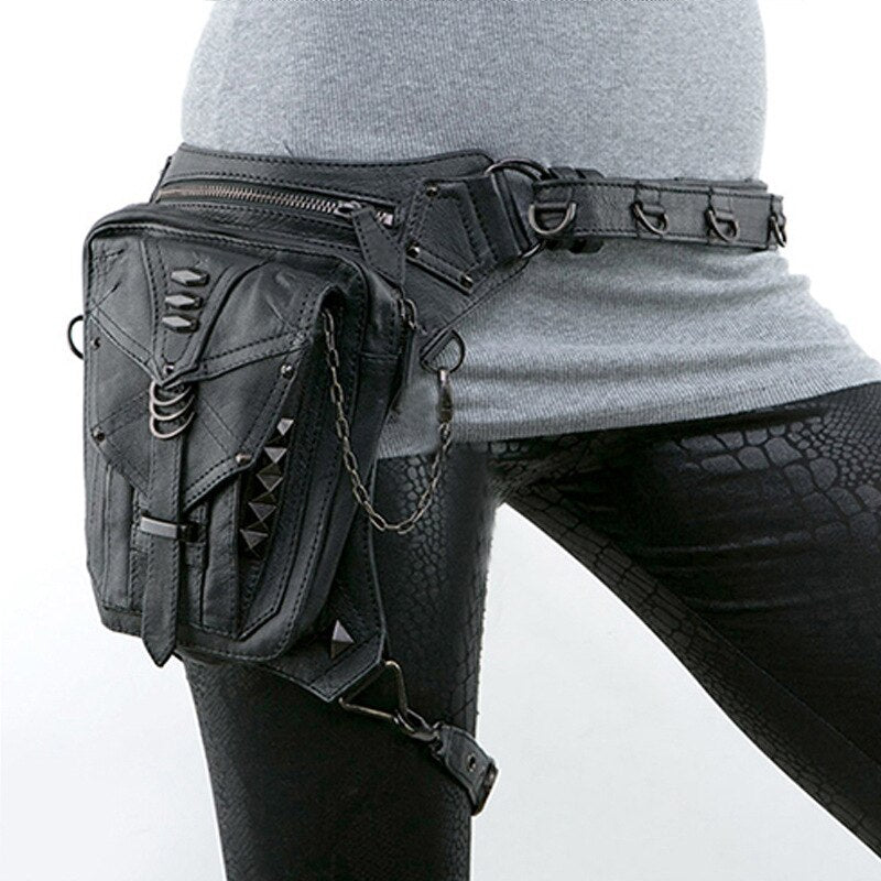 Lady Pockets Skulls Messenger Bag Punk Mujer Femme Women
