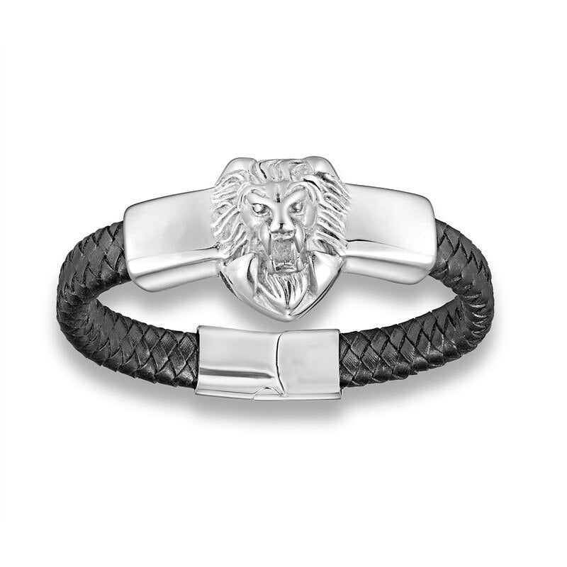 New PunkStyle Geunine Leather Buddha Charm bracelet