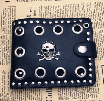 2020 Fashion Man Wallet Punk Gothic Skull Head Chain Purses