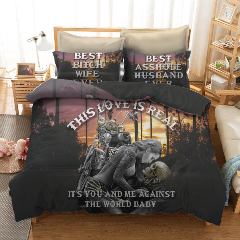 3d Sugar Skull Bedding Set Queen Size Luxury  Galaxy Skull Quilt Cover