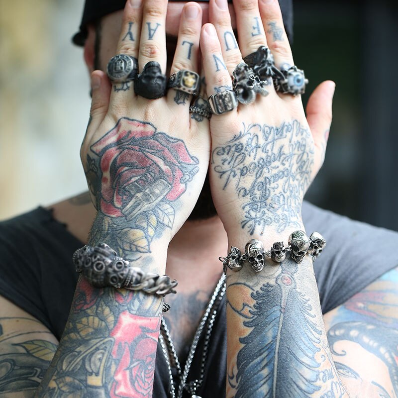 Stainless Steel bracelet punk skull Bracelet For Vintage Cool Dragon Style