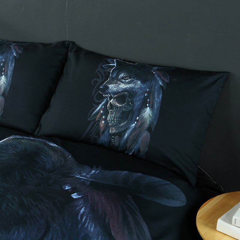 3D Print Sugar skull Bedding Sets Duvet Cover Bed Set Bohemian Print Black