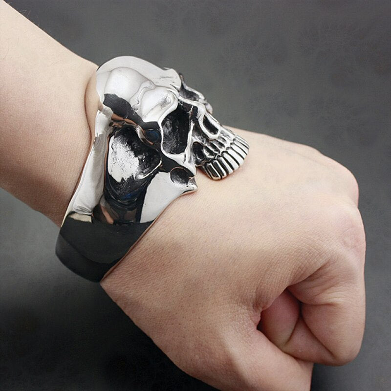 Punk Fashion Men Open Bangles Solid 316L Stainless Steel