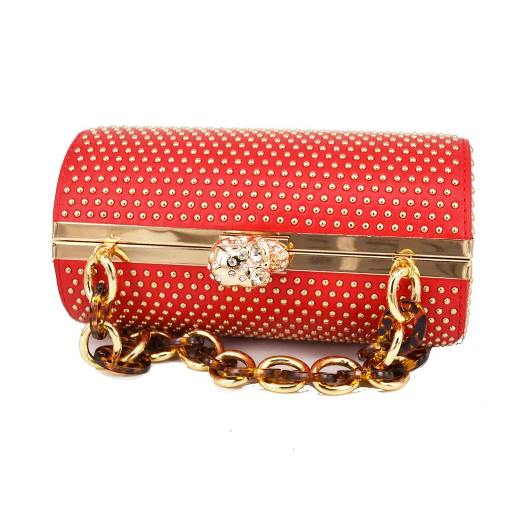 Golden Rivet Cylinder Designer Skull Luxury Shoulder Bags