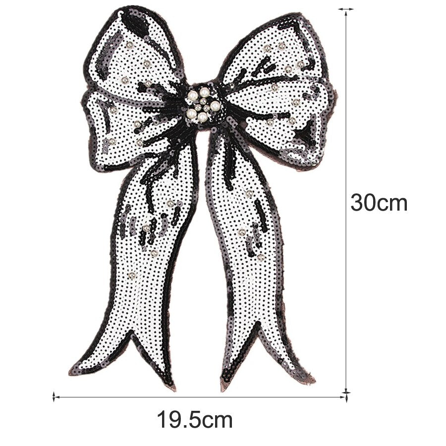 1PCS Hot Big Patches Shine Sequin 3D Sticker Stickers Wings Rose Embroidery Motif Applique Garment Kids Women