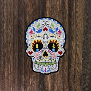 1set Large Bird Flower Patches Sword Love Heart Skull Applique Sew on Iron on Stickers for Dress Clothes Garment Accessories