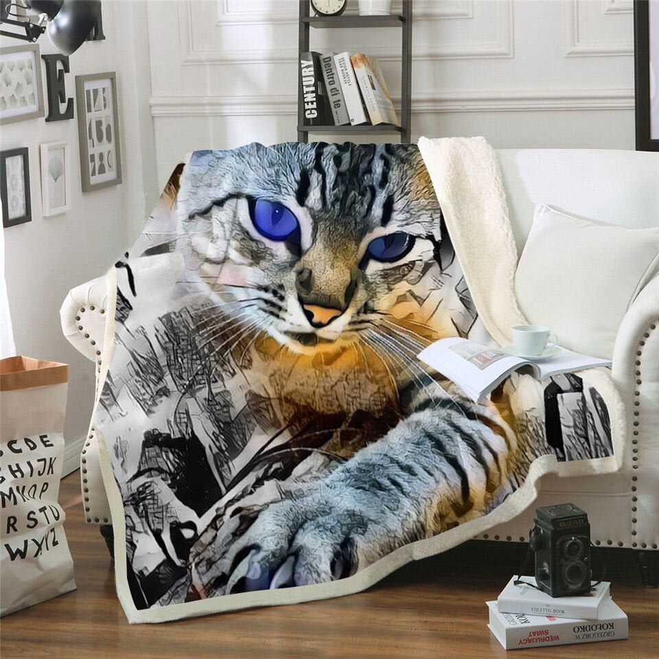 3D Punisher Skull Printed Velvet Plush Throw Blanket Bedspread