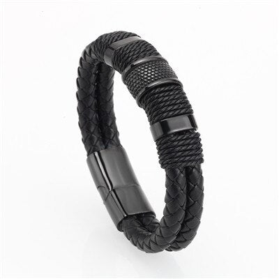 Mcllroy Genuine Leather Bracelet Men Homme Multi-layer Gold/steel/Black