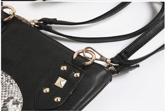 Hot 2019 New Punk Black Skull Face Designer PU leather Handbags