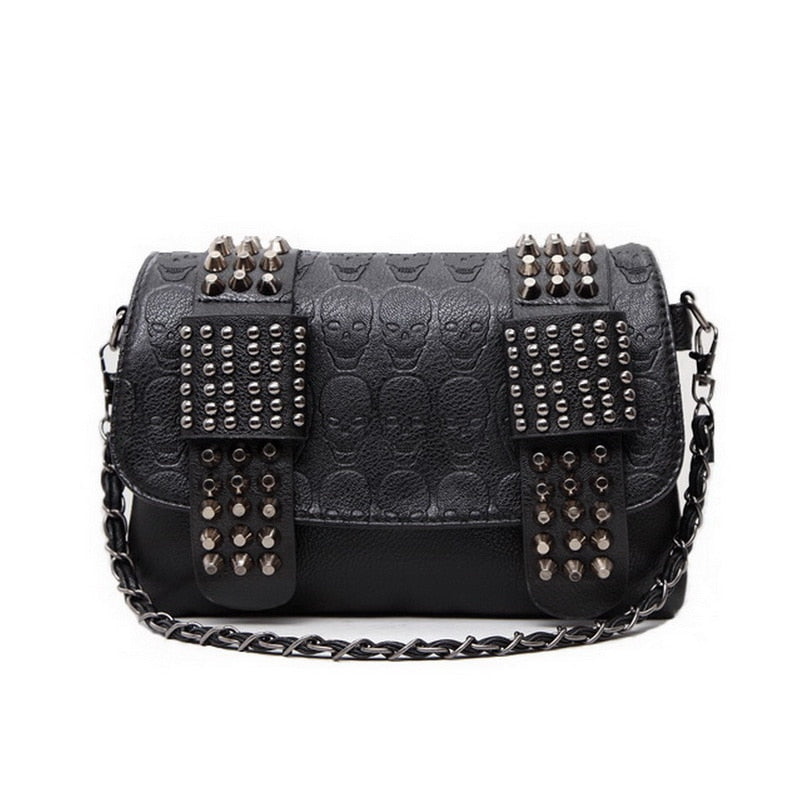 New Rivet Women Bag PU Leather Shoulder Bags Skull Bag Punk Crossbody Bags