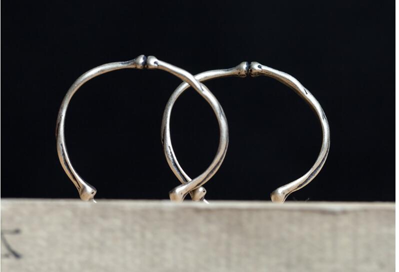 Personality 100% Pure 925 Sterling Silver Circle Round Hoop Earrings