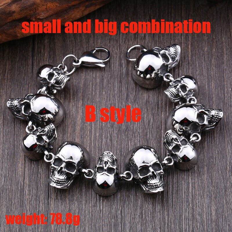 Stainless Steel bracelet punk skull Bracelet For Vintage Cool Dragon Style