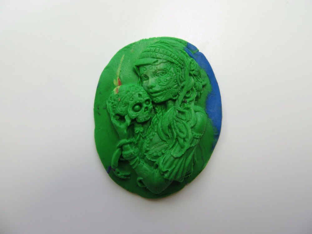 Silicone Mould Lady with Skull Fondant Cake Decoration Mold