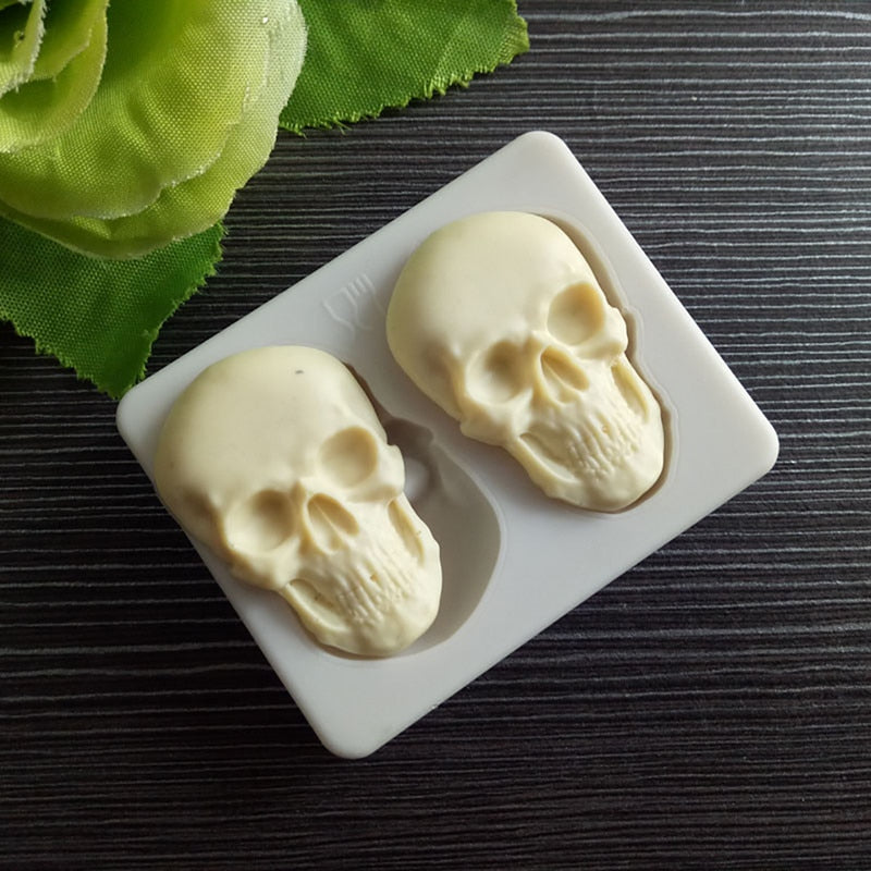 3D Skeleton Head Skull Silicone DIY Chocolate Candy Molds Party Cake Decoration Mold Pastry Baking Decoration Tools
